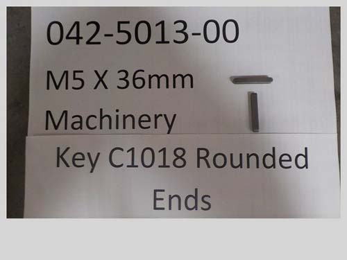 042-5013-00 - M5 X 36MM Square Machinery Key C1018  ROUNDED ENDS
