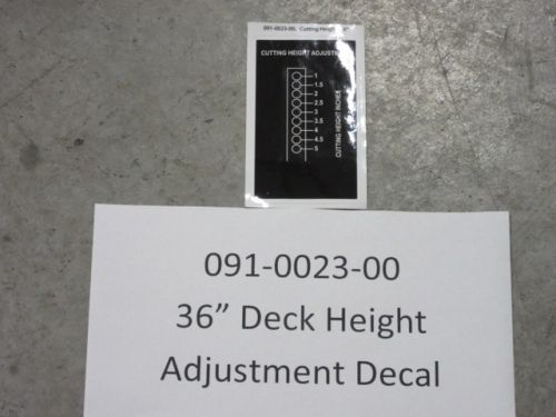 091-0023-00 - Deck Height Adjustment Decal | Free Shipping Over $100
