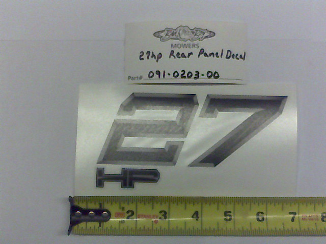 091-0203-00 - 27hp Decal-Rear Panel | Free Shipping Over $100