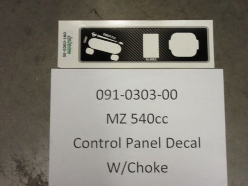 091-0303-00 - MZ 540cc Control Panel Decal | Free Shipping Over $100
