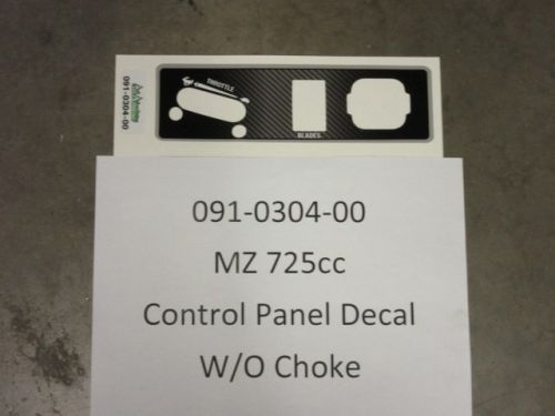 091-0304-00 - MZ 725cc Control Panel Decal | Free Shipping Over $100