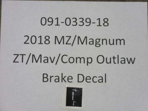 091-0339-18 - Brake Decal (See Models Used On For Details)