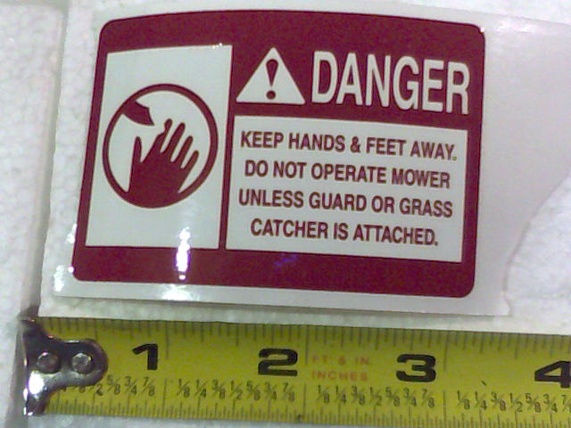 091-1010-00 - MZ Deck Blade Danger Decal