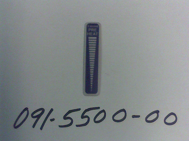 091-5500-00 - Preheat Decal for Diesel | Free Shipping Over $100