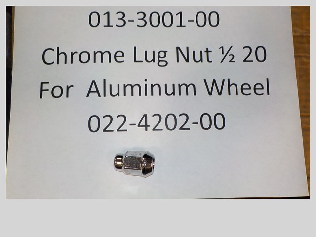 013-3001-00 - Chrome Lug Nut 1/2 20 for use on black aluminum wheels 022-4202-00