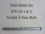 018-0040-00 - 1/2-13 x 8 1/2 Gr5 Hex Bolt