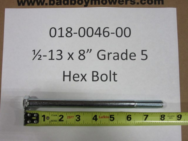 018-0046-00 - 1/2-13 x 8" Grade 5 Hex Bolt