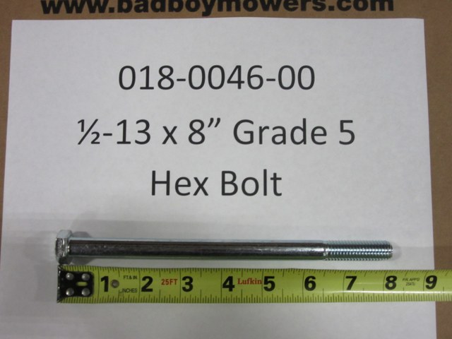 018-0046-00 - 1/2-13 x 8"  Hex Bolt
