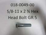 018-0049-00 - 5/8-11 x 2 3/4 Hex Head Bolt