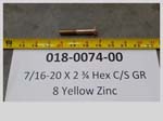 018-0074-00 - 7/16-20 x 2 3/4 Hex Bolt