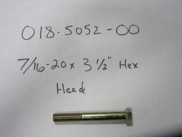 018-5052-00 - 7/16-20 x 3 1/2" HEX  Bolt | Free Shipping Over $100