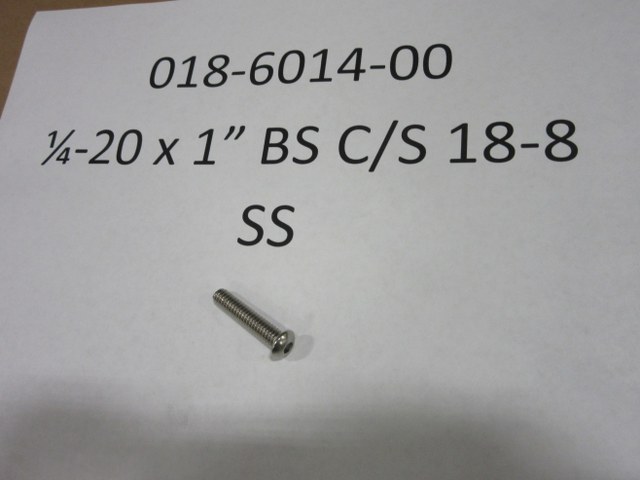 018-6014-00 - 1/4-20 x 1" BS C/S 18-8 SS