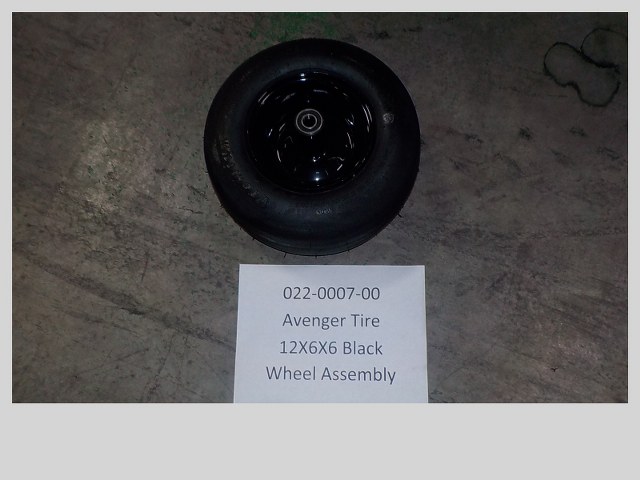 022-0007-00 12X6X6 Black Wheel Assembly | Free Shipping