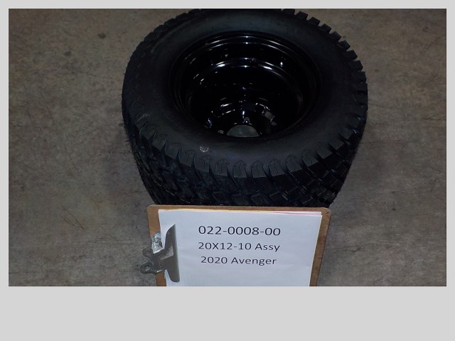 022-0008-00 - 20x12x10 Rear Tire & Black Wheel Assembly