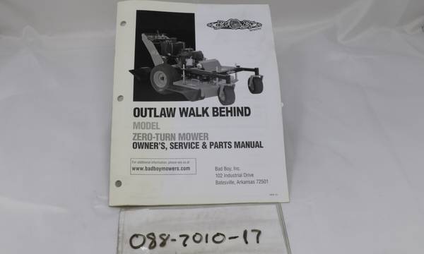088-7010-17 - 2017 Outlaw Walk Behin Owner's Manual