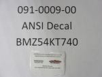 091-0009-00 - ANSI Decal BMG5425KO | Free Shipping Over $100