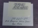 091-0211-00 - 725cc Decal-Rear Panel | Free Shipping Over $100