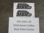 091-0361-18 - 2018 Diesel 1100cc Back Plate Cluster