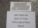 091-0383-00 - 747cc Back Plate Decal | Free Shipping Over $100