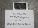 091-0393-00 - 48"/ 42" Deck Route Decal (See Models Used On for Details)