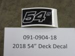 091-0904-18 - 54" Deck Decal (See Models Used On For Details)