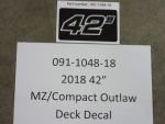 091-1048-18 - 42" MZ/Comp Out Deck Decal | Free Shipping Over $100
