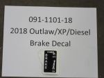 091-1101-18 - Brake Decal (See Models Used On for Details)