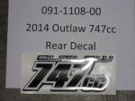 091-1108-00 - 2014 Outlaw 747cc Rear Decal Carbon Fiber