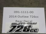 091-1111-00 - 2014 Outlaw 726cc Rear Decal Carbon Fiber
