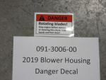091-3006-00 - 2019 Bagger Blower Housing Danger Decal