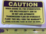 091-3015-00 - Caution Decal - Hydraulic Tank | Free Shipping Over $100