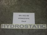 091-3022-00 - HYDROSTATIC Decal