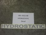 091-3022-00 - HYDROSTATIC Decal | Free Shipping Over $100