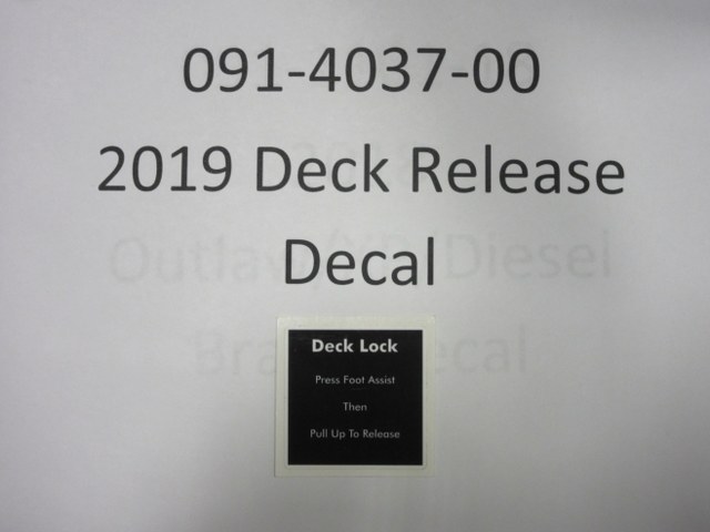 091-4037-00 - 2019-2022 Deck Release Decal | Free Shipping Over $100