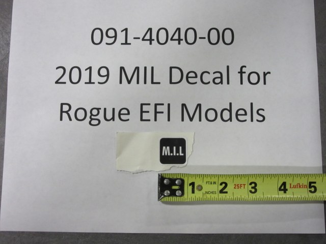 091-4040-00 - 2019-2022 MIL Decal for Rogue EFI Models