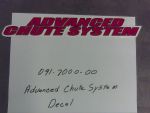 091-7000-00 - Advanced Chute System Decal | Free Shipping Over $100