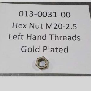 013-0031-00 - Hex Nut M20-2.5 Left Hand Threads Gold P