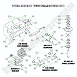 Spindle, Idler, Turnbuckle & Chute