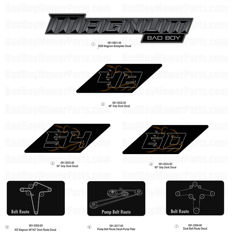 2026 MZ Magnum Decals Part Diagram