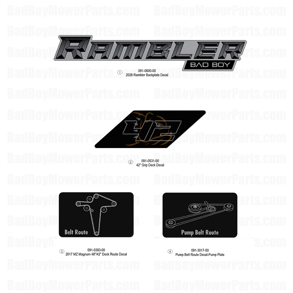 2026 MZ Rambler Decals Part Diagram