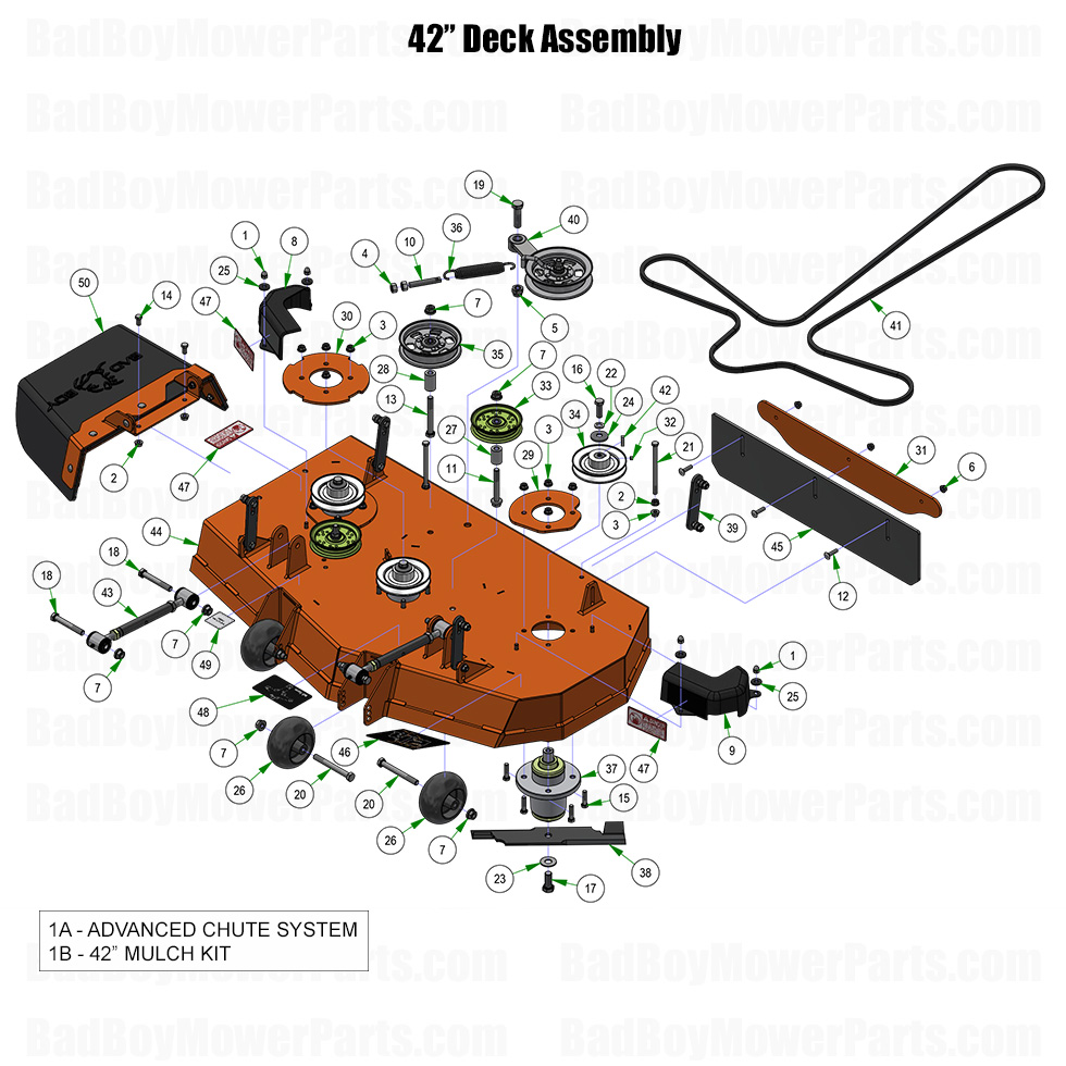 2026 Maverick HD 42 Inch Deck Assembly Part Diagram