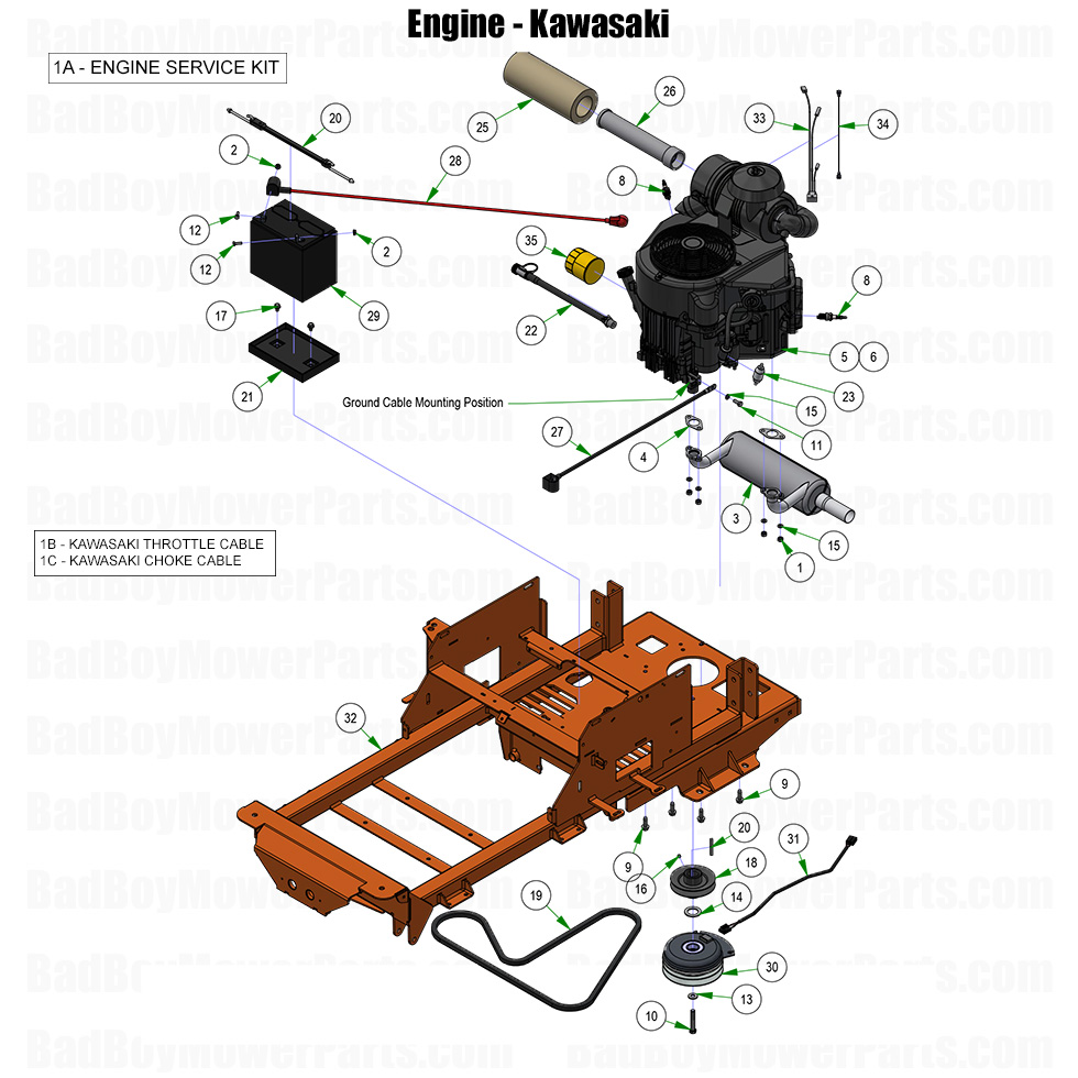 2026 Maverick HD Engine Kawasaki FX691 and FX730 Part Diagram