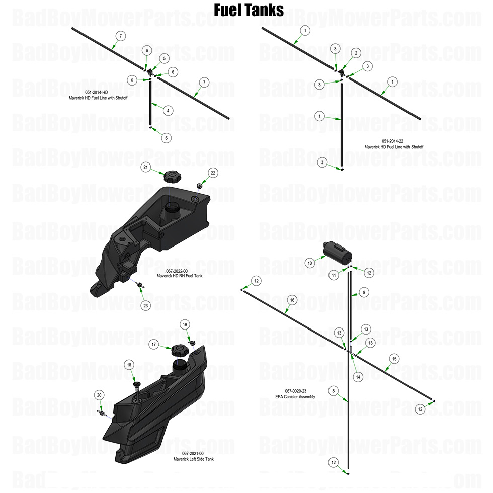 2026 Maverick HD Fuel Tanks Part Diagram