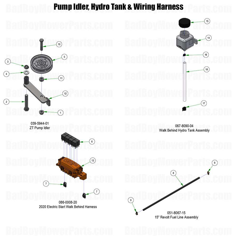 2026 Raider Pump Idler Hydro Tank and Wiring Part Diagram