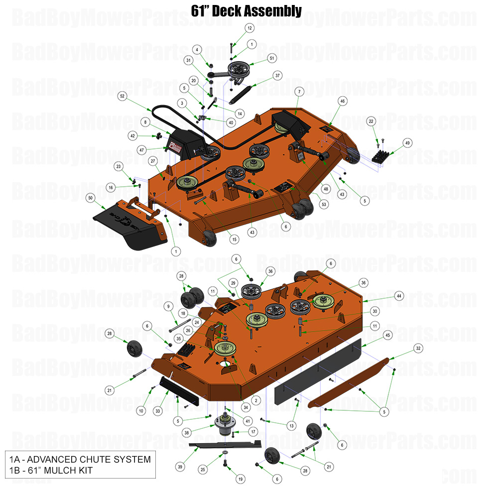 2026 Rebel 61 Inch Deck Assembly Part Diagram