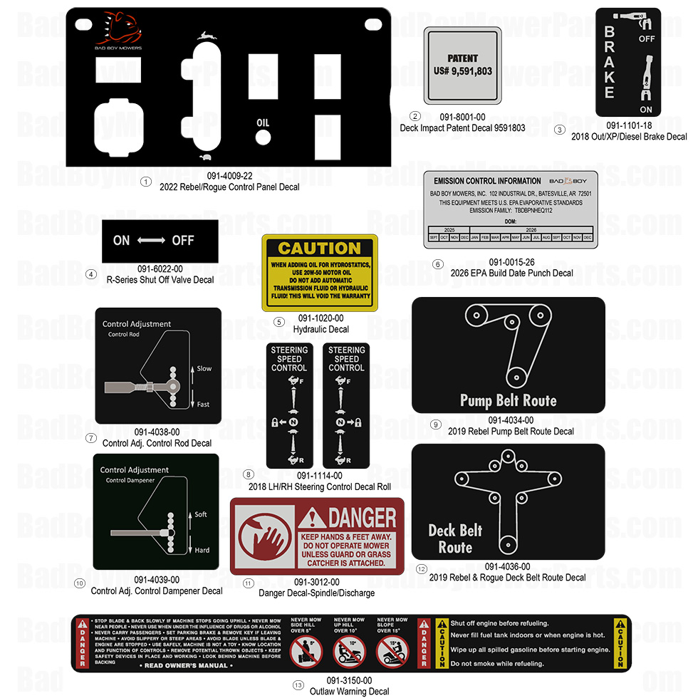 2026 Rebel Decals Part Diagram