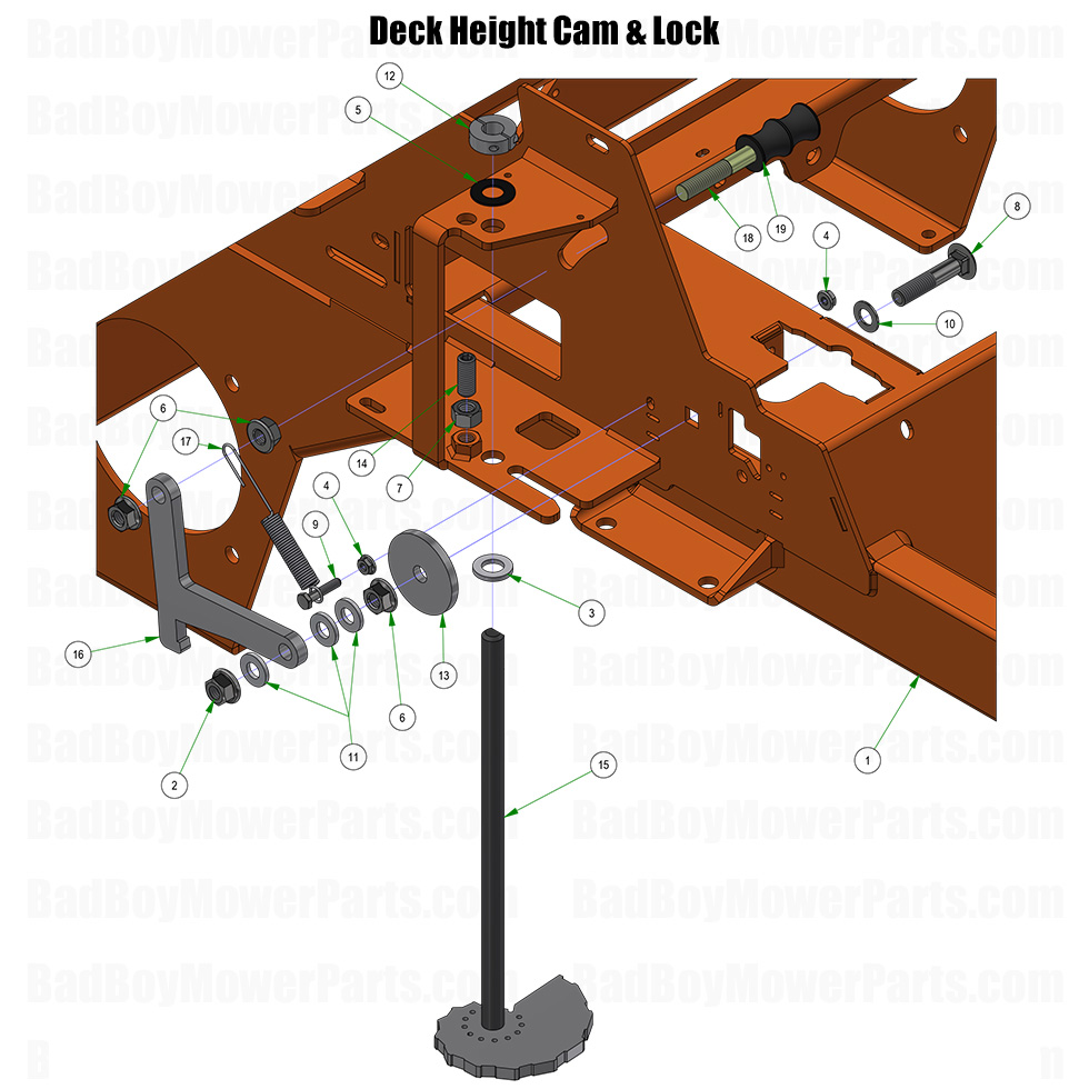 2026 Rebel Deck Height Cam and Lock Part Diagram