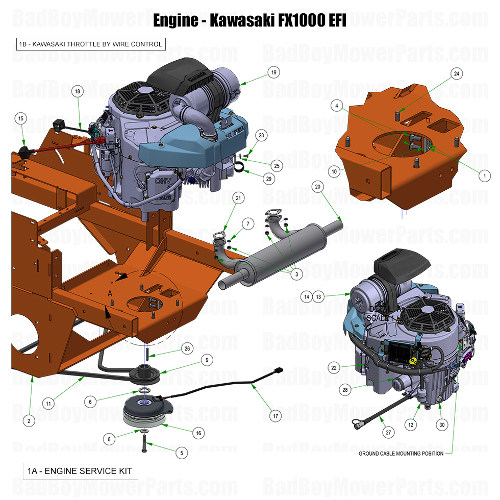 2026 Rebel Engine Kawasaki FX1000 EFI Part Diagram
