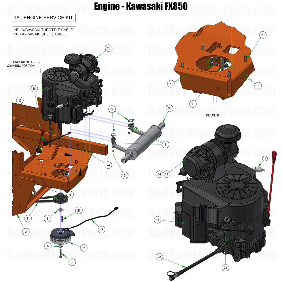 2026 Rebel Engine Kawasaki FX850 Part Diagram