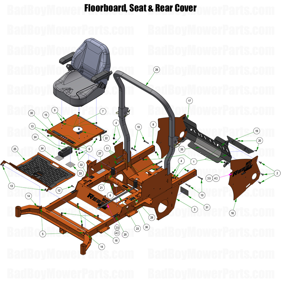 2026 Rebel Floorboard Seat and Rear Cover Part Diagram
